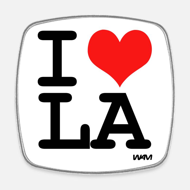 la - Square fridge magnet - white