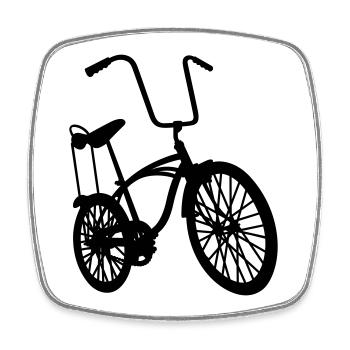 old school retro bike - Square fridge magnet - white - Front