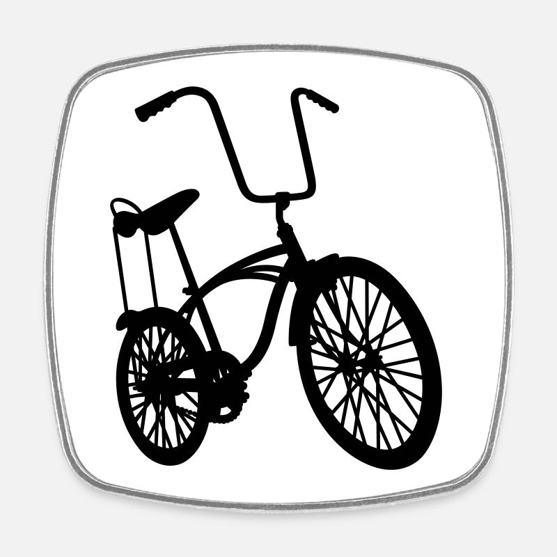 old school retro bike - Square fridge magnet - white
