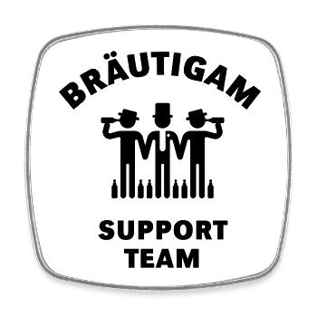 Bräutigam Support Team (JGA / Polterabend) - Viereckiger Kühlschrankmagnet - Weiß - Vorne