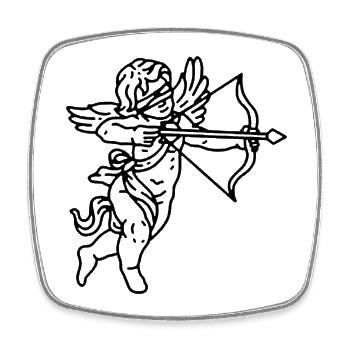 Cupid - Square fridge magnet - white - Front