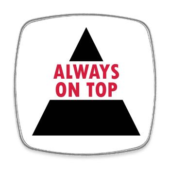 Always on top (geteiltes Dreieck) - Viereckiger Kühlschrankmagnet - Weiß - Vorne