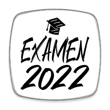Abschluss Examen 2022 Hut Pinselschrift - Viereckiger Kühlschrankmagnet - Weiß - Vorne