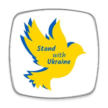Ukraine Dove Drapeau de la Paix - Magnet carré - blanc - Devant