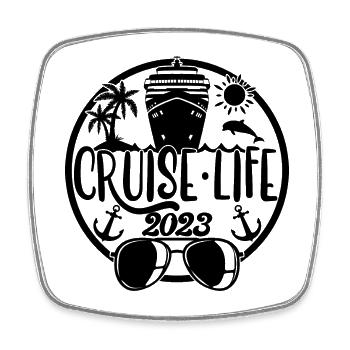 Cruise Life 2023 Croisière Vacances d’été - Magnet carré - blanc - Devant