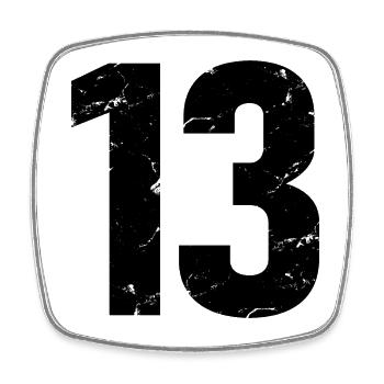 Cooles Geschenk zum 13. Geburtstag von 13 - 13 Jahren - Viereckiger Kühlschrankmagnet - Weiß - Vorne