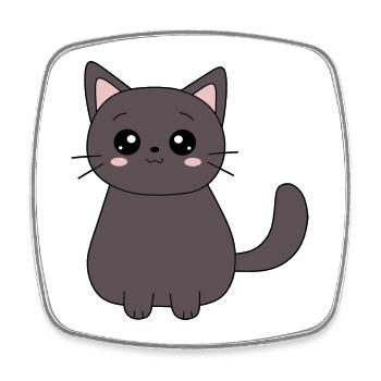Black Cat Cat Sweet Kitten Christmas Gift - Square fridge magnet - white - Front