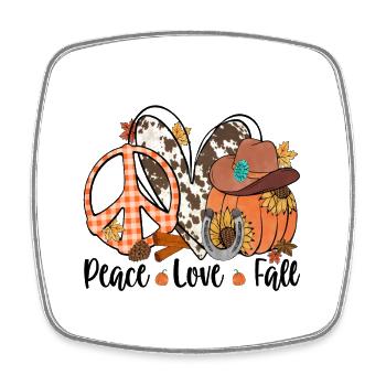 Paix Amour Chute - Magnet carré - blanc - Devant
