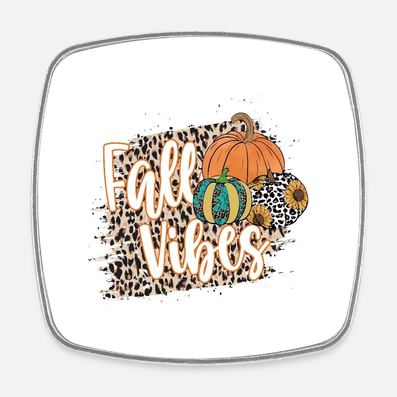 Fall Vibes - Square fridge magnet - white
