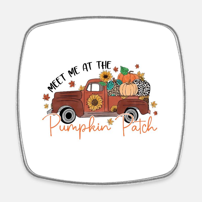 Meet me at Pumpkin Patch - Square fridge magnet - white