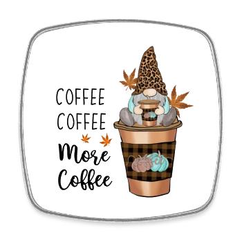 Kaffee mehr Kaffee, Happy Fall y'all - Viereckiger Kühlschrankmagnet - Weiß - Vorne