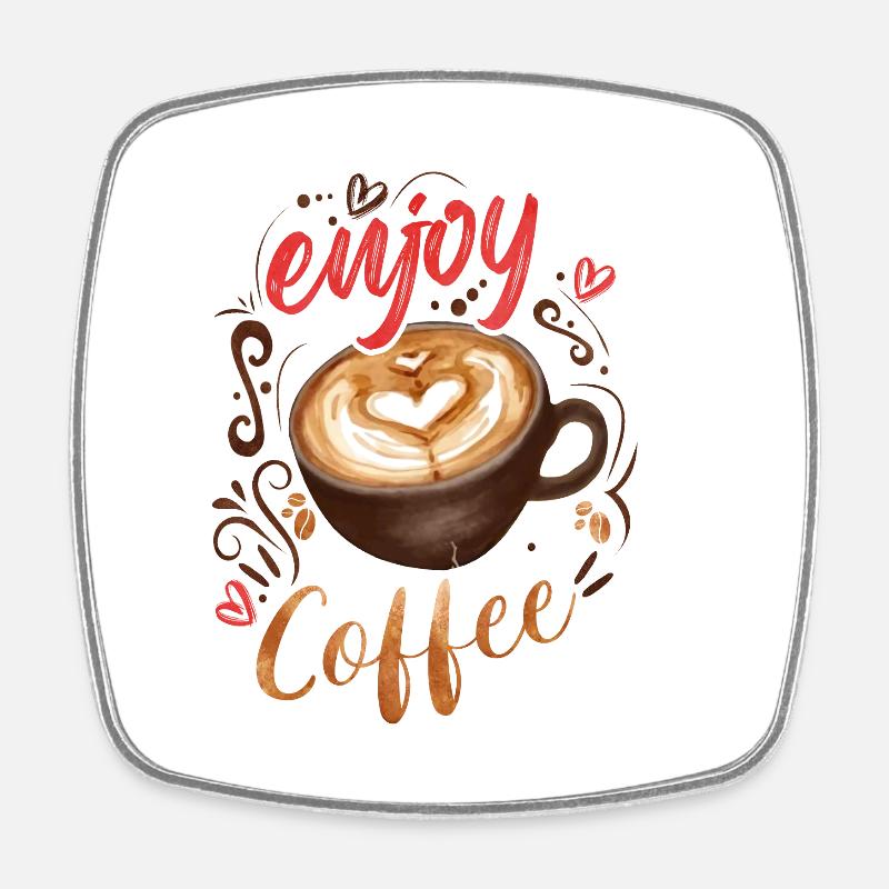 Profitez du café, joyeux automne - Magnet carré - blanc