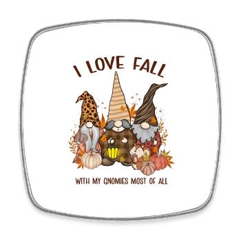 Ich liebe Fall meine meine Gnomien am meisten - Viereckiger Kühlschrankmagnet - Weiß - Vorne