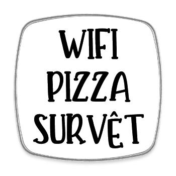 wifi pizza survêt - Magnet carré - blanc - Devant