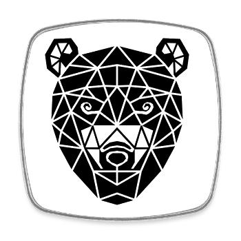 Bear's Head - Square fridge magnet - white - Front