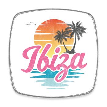 Ibiza Beach - Square fridge magnet - white - Front