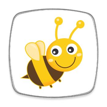 Bee Bees Honey Bee - Square fridge magnet - white - Front