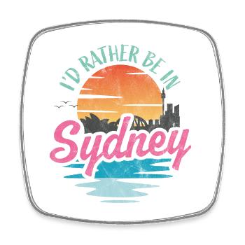 Ich wäre lieber in Sydney - Viereckiger Kühlschrankmagnet - Weiß - Vorne