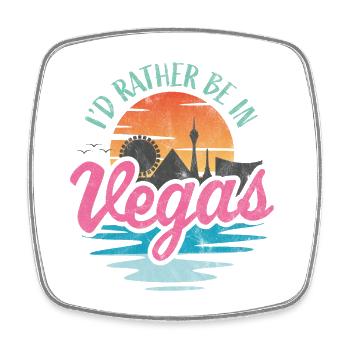 Je préfère être à Vegas - Magnet carré - blanc - Devant