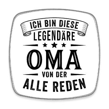 Oma Legende Großmutter Lustig Spruch - Viereckiger Kühlschrankmagnet - Weiß - Vorne
