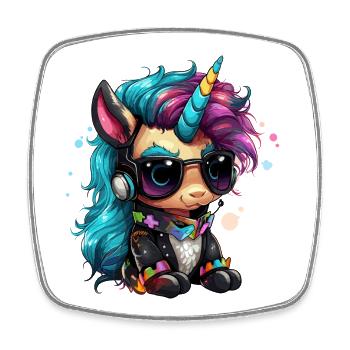 Punker Einhorn Design - Viereckiger Kühlschrankmagnet - Weiß - Vorne