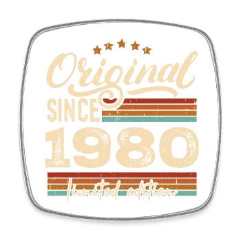 Original 1980 Vintage - Cadeau D’anniversaire 1980 - Magnet carré - blanc - Devant