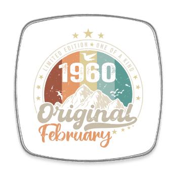 Les Légendes Nées En Février 1960 Cadeau 64 Ans - Magnet carré - blanc - Devant
