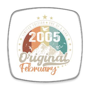 The legends born in February 2005 gift 19 years old - Square fridge magnet - white - Front