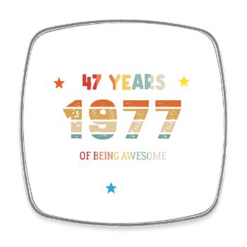47 Years Old Made In 1977 Vintage February 1977 - Square fridge magnet - white - Front