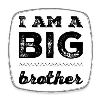 I am a BIG brother - Viereckiger Kühlschrankmagnet - Weiß - Vorne