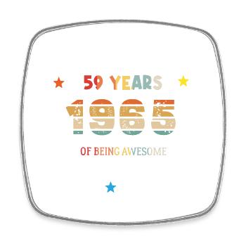 59 Years Old Made In 1965 Vintage February 1965 - Magnet carré - blanc - Devant