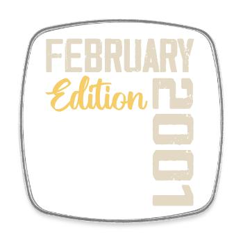 Februar 2001 Jubiläum Februar 2001 Retro - Viereckiger Kühlschrankmagnet - Weiß - Vorne