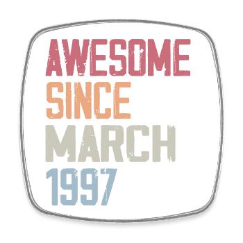 1997 Mars Naissance Anniversaire Mars 1997 Cadeau - Magnet carré - blanc - Devant