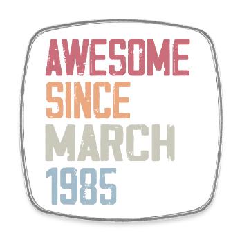 1985 Mars Naissance Anniversaire Mars 1985 Cadeau - Magnet carré - blanc - Devant