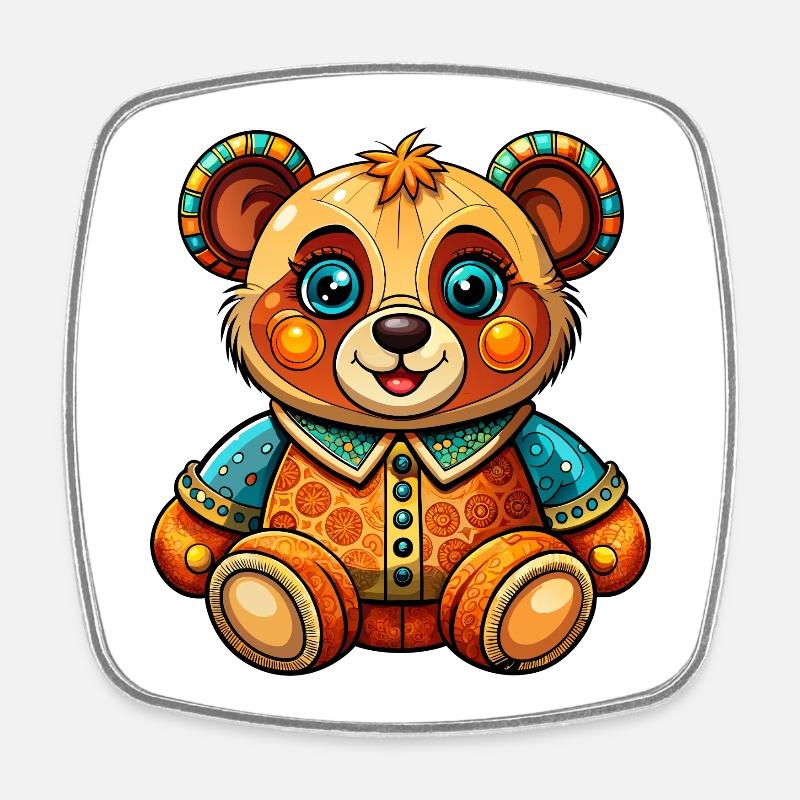 Mignon nounours - Magnet carré - blanc