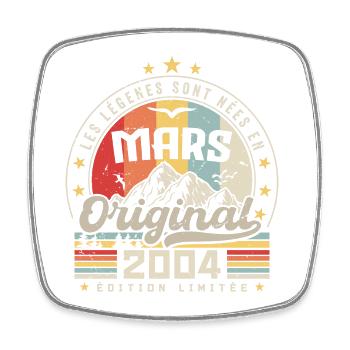 Vintage Mars 2004 Cadeau D'anniversaire 20 Ans - Magnet carré - blanc - Devant