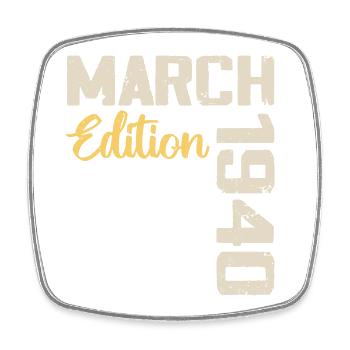 Mars 1940 Cadeau Anniversaire Mars 1940 - Magnet carré - blanc - Devant