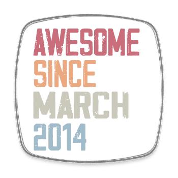 2014 Mars Naissance Anniversaire Mars 2014 Cadeau - Magnet carré - blanc - Devant