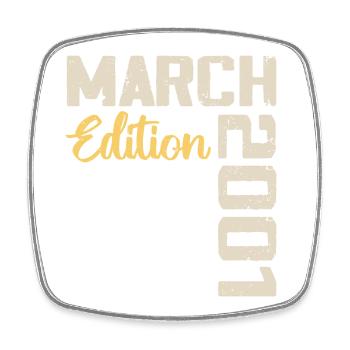 March 2001 Birthday Gift March 2001 - Square fridge magnet - white - Front