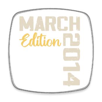 März 2014 Geburtstagsgeschenk März 2014 - Viereckiger Kühlschrankmagnet - Weiß - Vorne