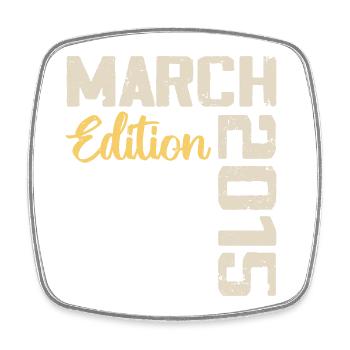 March 2015 Birthday Gift March 2015 - Square fridge magnet - white - Front