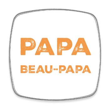 Ich habe zwei Titel: Papa und Stiefvater - Viereckiger Kühlschrankmagnet - Weiß - Vorne