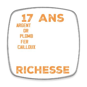 17 Ans Cadeau D'anniversaire Drôle Cadeau 17 ans - Magnet carré - blanc - Devant