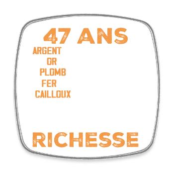 47 Years Old Funny Birthday Gift 47 Years Old Gift - Square fridge magnet - white - Front