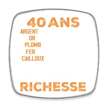40 Ans Cadeau D'anniversaire Drôle Cadeau 40 ans - Magnet carré - blanc - Devant