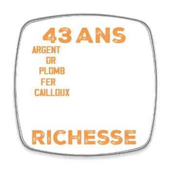 43 Jahre alt lustiges Geburtstagsgeschenk 43 Jahre altes Geschenk - Viereckiger Kühlschrankmagnet - Weiß - Vorne