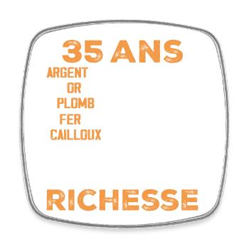 35 Ans Cadeau D'anniversaire Drôle Cadeau 35 ans - Magnet carré - blanc - Devant