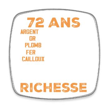 72 Years Old Funny Birthday Gift 72 Years Old Gift - Square fridge magnet - white - Front