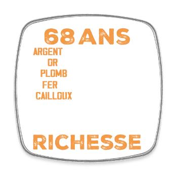 68 Jahre alt lustiges Geburtstagsgeschenk 68 Jahre altes Geschenk - Viereckiger Kühlschrankmagnet - Weiß - Vorne