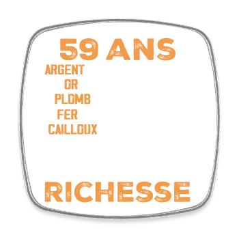 59 Years Old Funny Birthday Gift 59 Years Old Gift - Square fridge magnet - white - Front